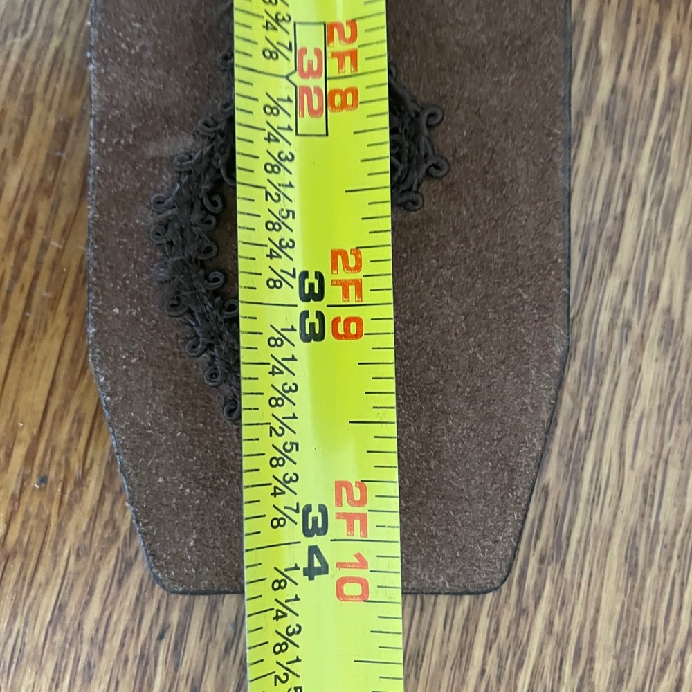 Vintage MAX MARA Belt Microsuede Embroidered Loop Design Wide Big Buckle *READ - Picture 15 of 15
